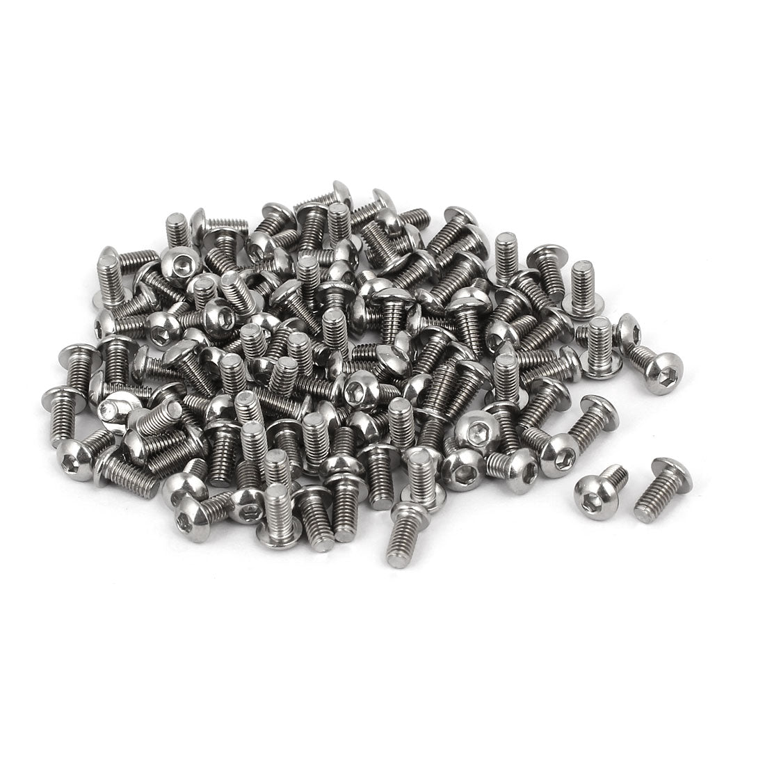 uxcell Uxcell M3 x 6mm 304 Stainless Steel Hex Socket Button Head Cap Screws Bolts 120PCS