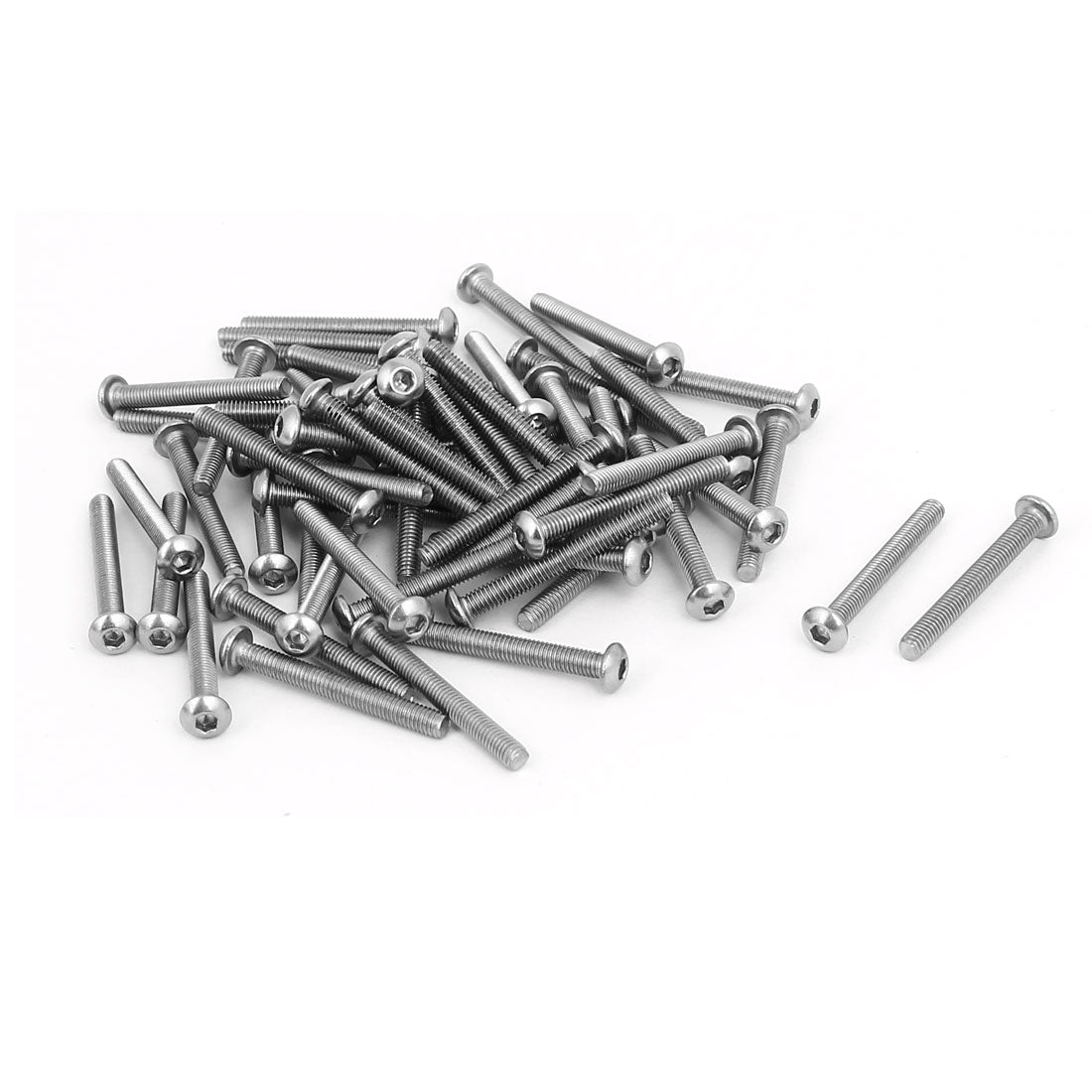 uxcell Uxcell M3x25mm 304 Stainless Steel Button Head Hex Socket Cap Screws Fastener 60pcs