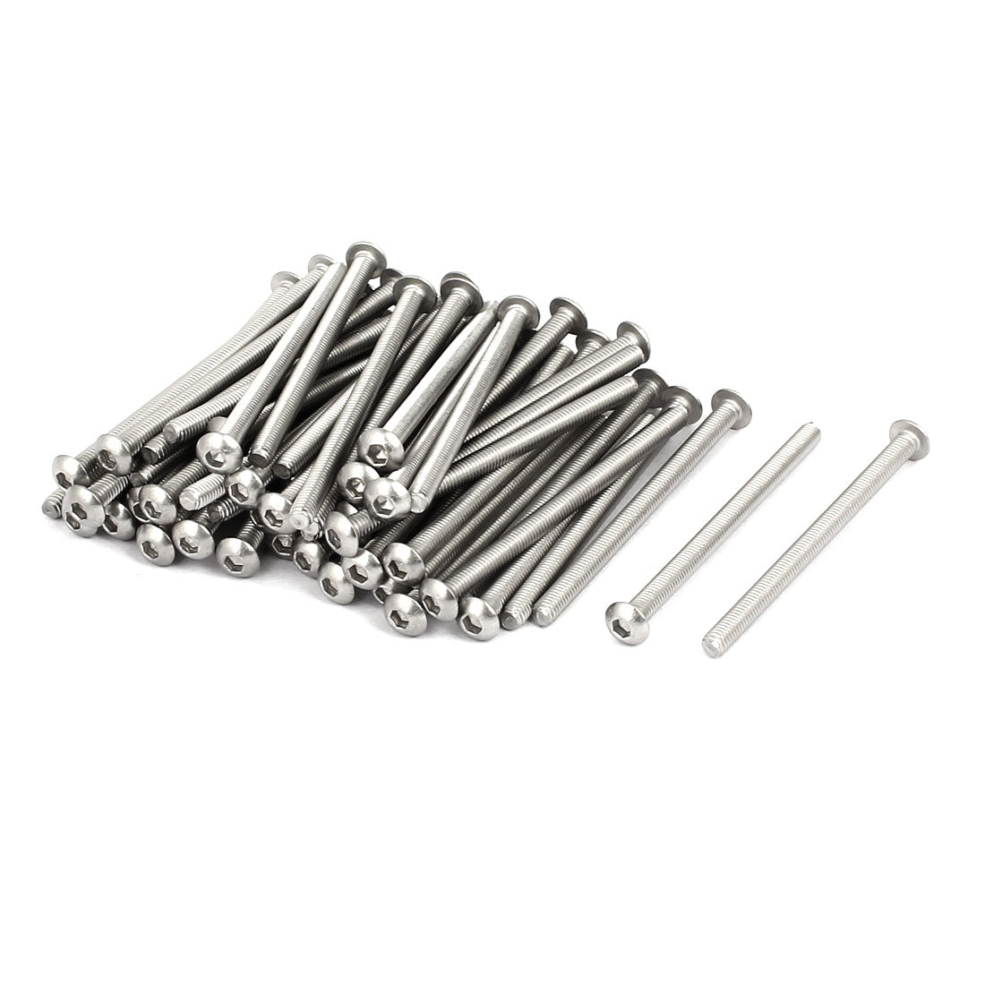 uxcell Uxcell M3x45mm 304 Stainless Steel Button Head Hex Socket Cap Screws Fastener 60pcs