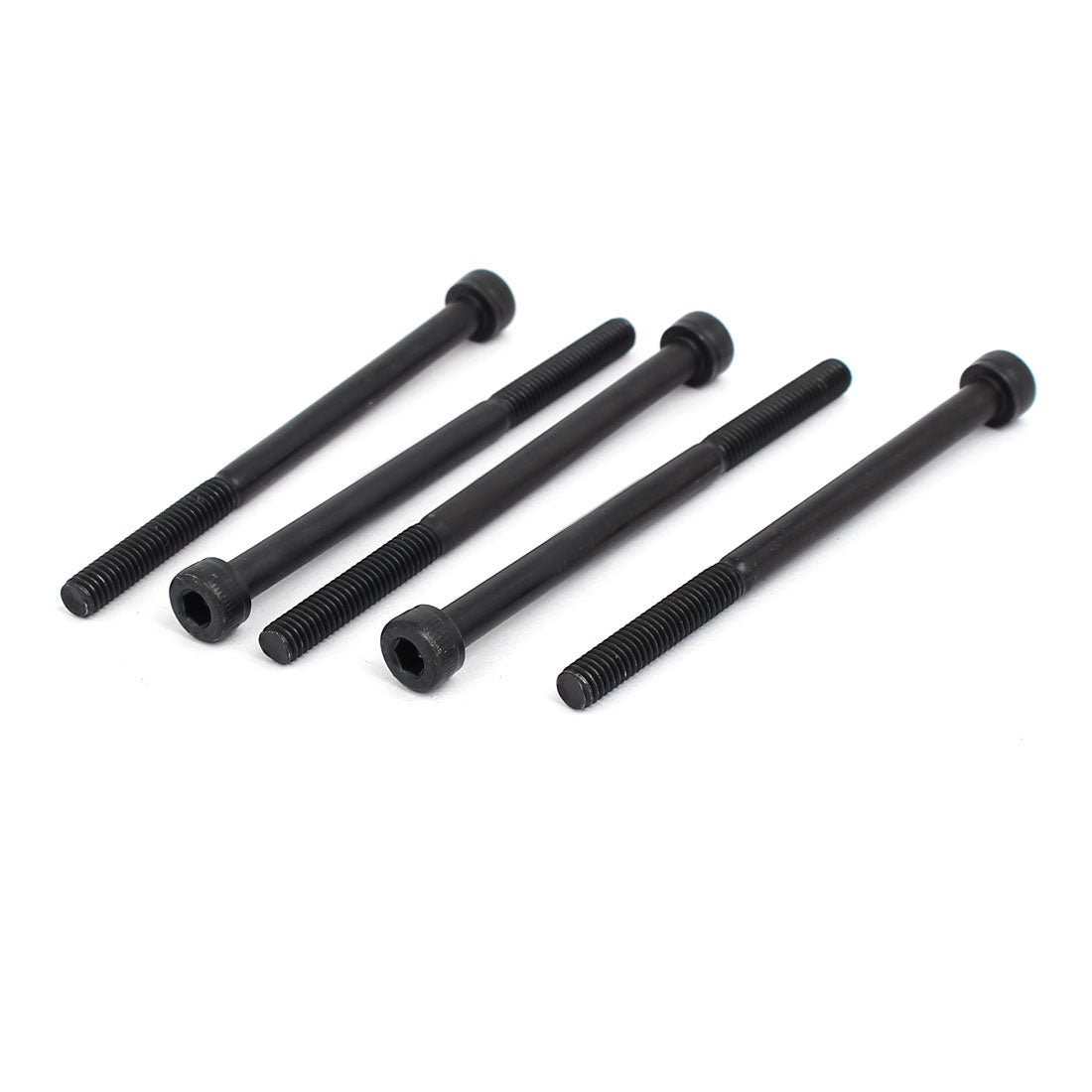 uxcell Uxcell M4x60mm Partially Threaded Hexagon Socket Head Cap Screws Bolts Black 5pcs