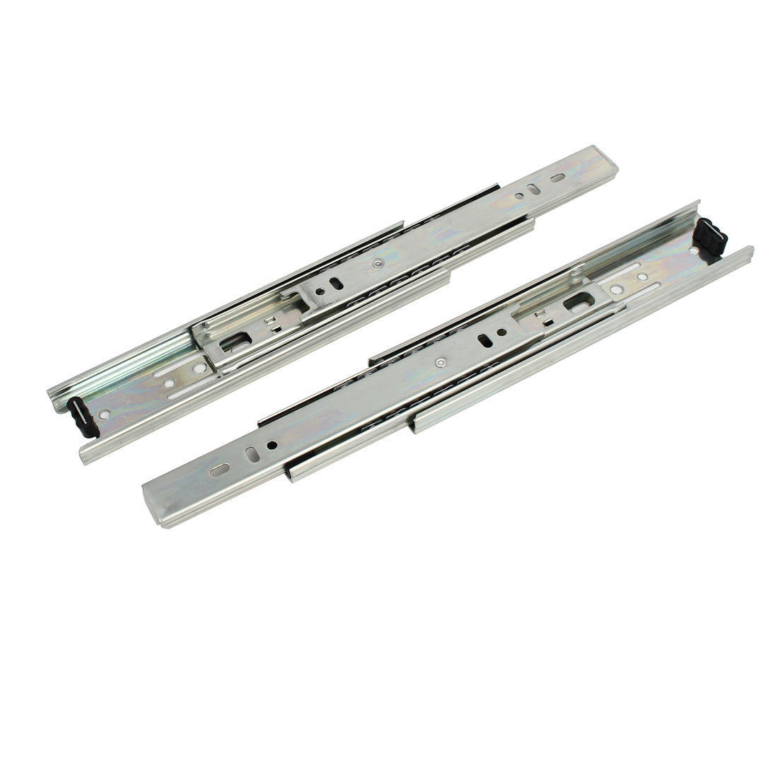 uxcell Uxcell 8'' Length 3-Section Ball Bearing Full Extension Drawer Slides Track Silver Tone 2pcs