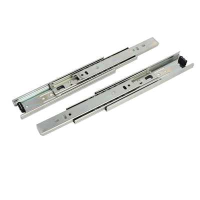 Harfington Uxcell 8'' Length 3-Section Ball Bearing Full Extension Drawer Slides Track Silver Tone 2pcs