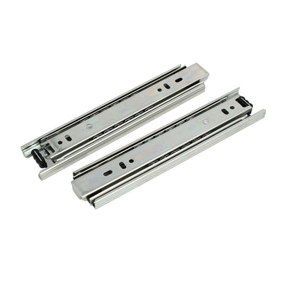 Harfington Uxcell 8'' Length 3-Section Ball Bearing Full Extension Drawer Slides Track Silver Tone 2pcs