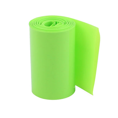 Harfington Uxcell 60mm Flat Width 2M Length PVC Heat Shrink Tube Green for 18650 Battery Pack