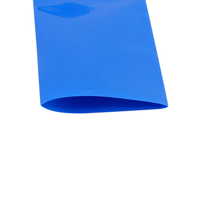 Harfington Uxcell 30mm Flat Width 2.1M Length PVC Heat Shrink Tube Blue for 18650 Battery Pack