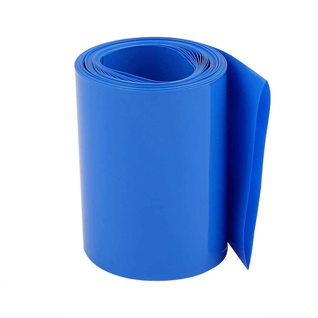 uxcell Uxcell 75mm Flat Width 2.1M Length PVC Heat Shrink Tube Blue for 18650 Battery Pack