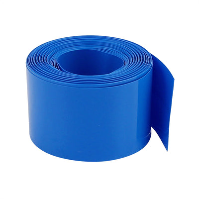 Harfington Uxcell 30mm Flat Width 8M Length PVC Heat Shrink Tube Blue for 18650 Batteries