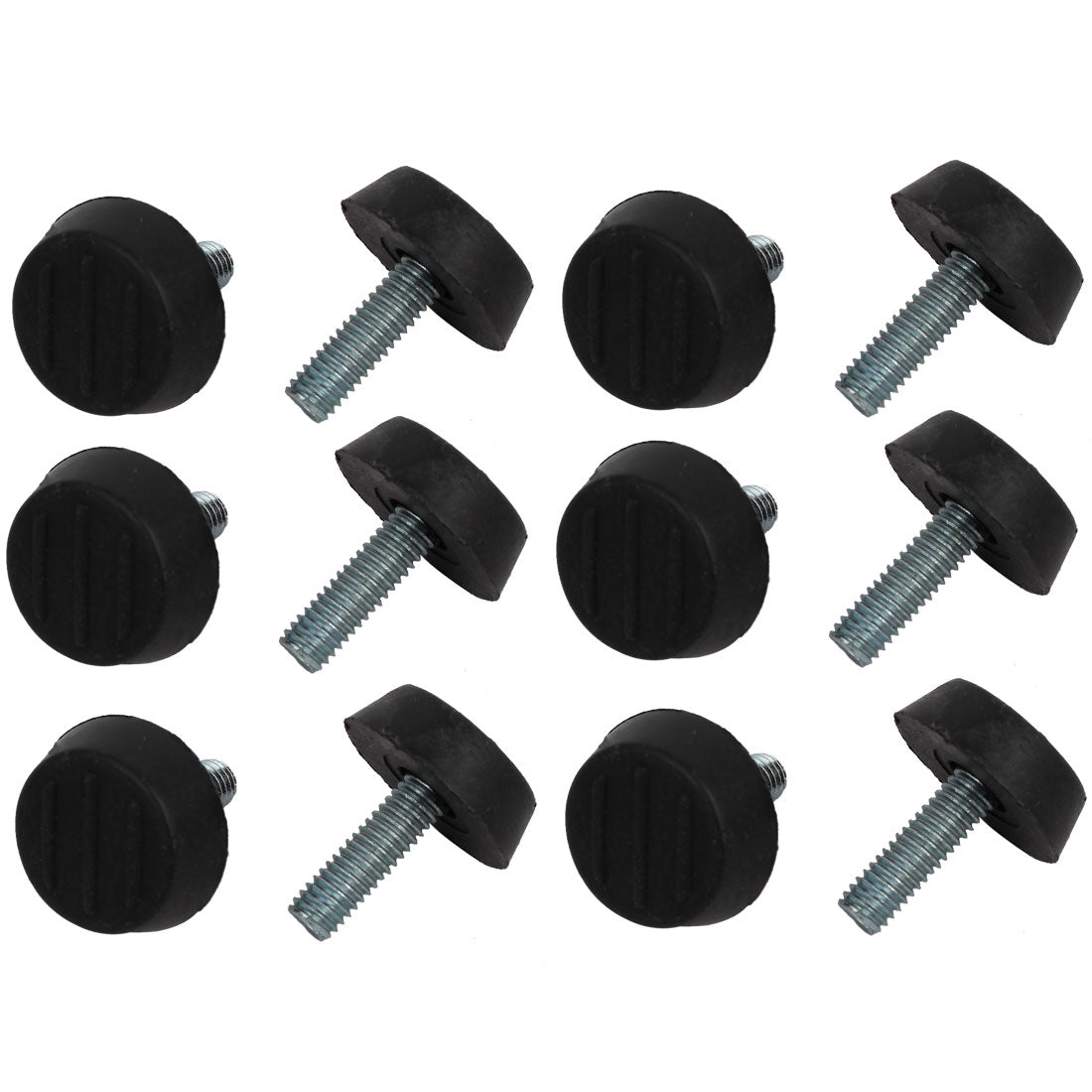 uxcell Uxcell M6x20mm Screw Mount Plastic Base Furniture Glide Adjustable Leveling Foot 12pcs