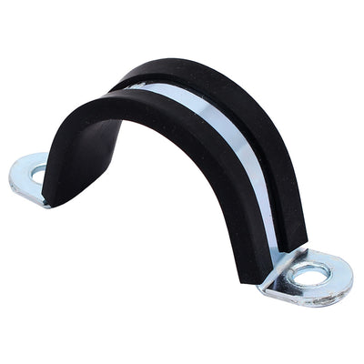 Harfington Uxcell M30 EPDM Rubber Lined U Shaped Pipe Tube Strap Clamps Clips Fasteners 3pcs