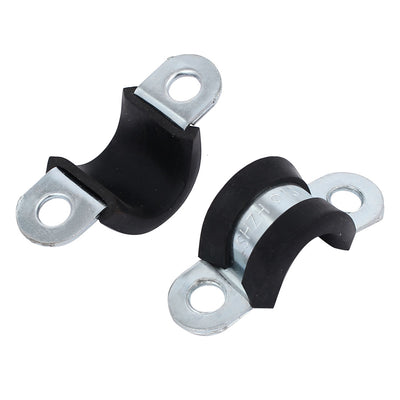 Harfington Uxcell M13 EPDM Rubber Lined U Shaped Pipe Tube Strap Clamps Clips Fasteners 5pcs