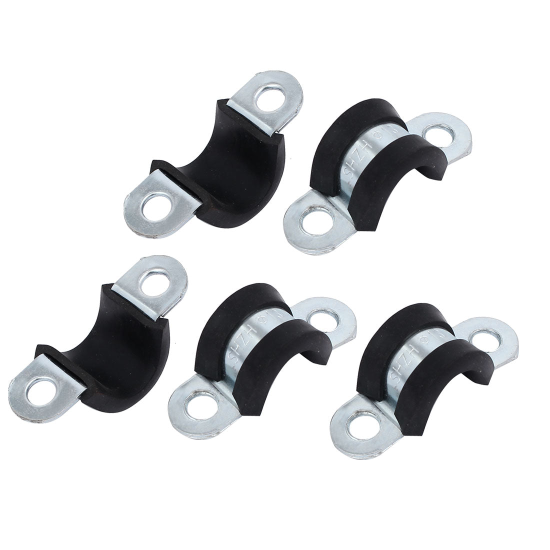 uxcell Uxcell M13 EPDM Rubber Lined U Shaped Pipe Tube Strap Clamps Clips Fasteners 5pcs