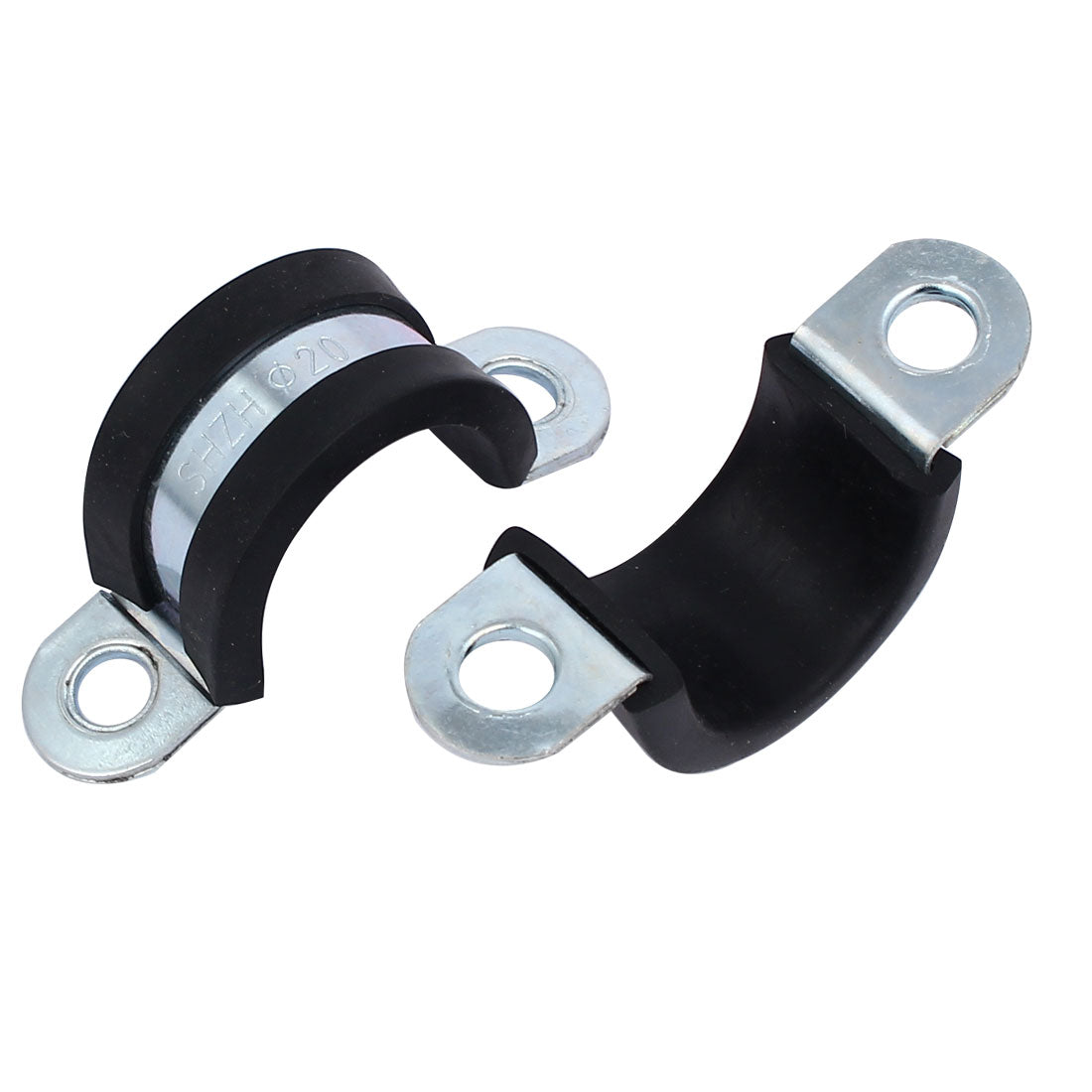 uxcell Uxcell M20 EPDM Rubber Lined U Shaped Pipe Tube Strap Clamps Clips Fasteners 5pcs