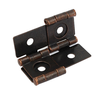 Harfington Uxcell 47mmx45mmx5mm Antique Style Double Acting Folding Screen Hinge Copper Tone 5pcs