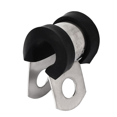 Harfington Uxcell 8mm Dia EPDM Rubber Lined P Clips Cable Hose Pipe Clamps Holder 2pcs