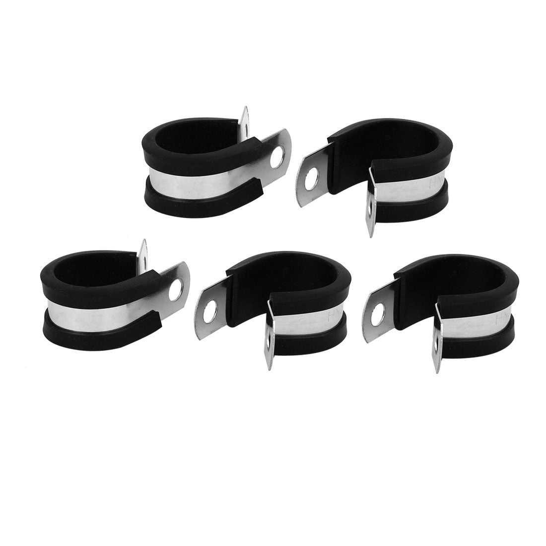 uxcell Uxcell 20mm Dia EPDM Rubber Lined P Clips Cable Hose Pipe Clamps Holder 5pcs