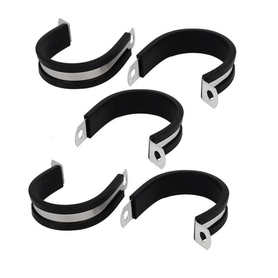 uxcell Uxcell 36mm Dia EPDM Rubber Lined P Clips Cable Hose Pipe Clamps Holder 5pcs