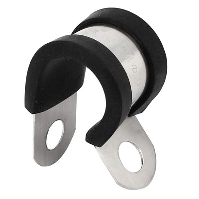 Harfington Uxcell 16mm Dia EPDM Rubber Lined P Clips Water Pipe Tube Clamps Holder 2pcs