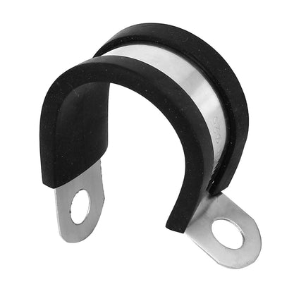 Harfington Uxcell 25mm Dia EPDM Rubber Lined P Clips Water Pipe Tube Clamps Holder 2pcs