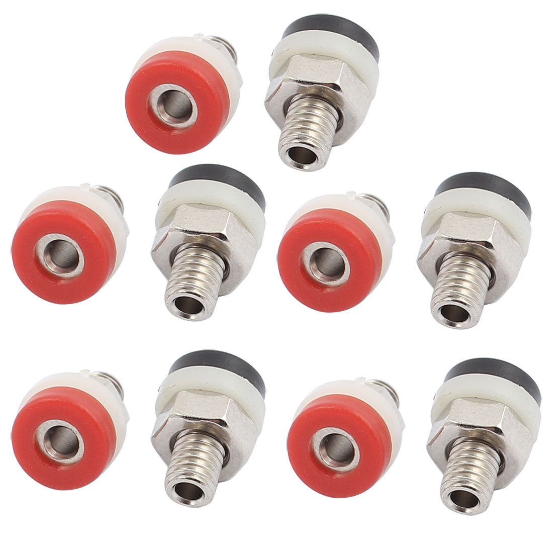 uxcell Uxcell 5 Pairs 2091 Speaker Panel Mount Flat Pin 2mm Banana Jack Socket Black Red