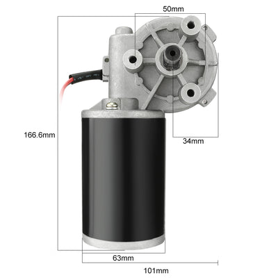 Harfington Uxcell JCF63L DC 12V 60W 60RPM High Torque Reversible Electric Gear Motor 60RPM