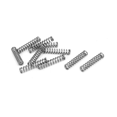 uxcell Uxcell 0.5mmx3mmx15mm 304 Stainless Steel Compression Springs Silver Tone 10pcs