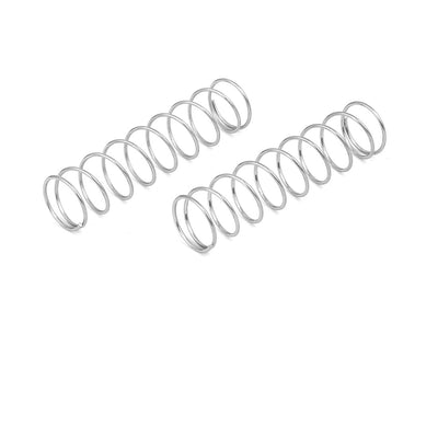 Harfington Uxcell 0.8mmx12mmx50mm 304 Stainless Steel Compression Springs Silver Tone 10pcs