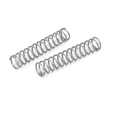 Harfington Uxcell 1mmx10mmx50mm 304 Stainless Steel Compression Springs Silver Tone 10pcs