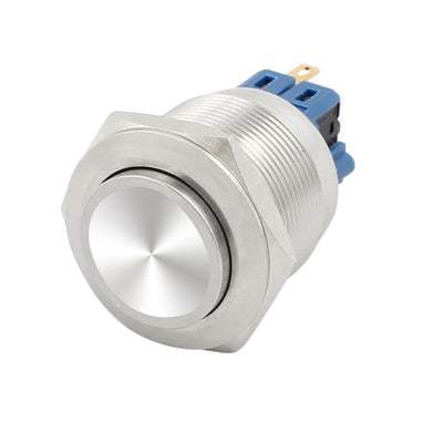 Harfington Uxcell 25mm Dia Mounting High Round Momentary Stainless Steel Metal Push Button Switch