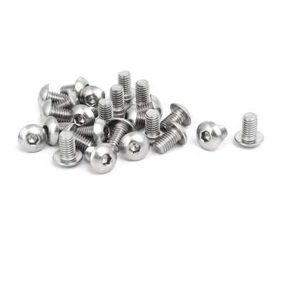 uxcell Uxcell 25 Stück M5x8mm 304 Edelstahl Knopfkopf Innensechskantschrauben Silberton de