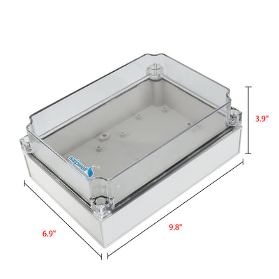 Harfington Uxcell 6.9"x9.8"x3.9"(250mmx175mmx100mm) ABS Junction Box Universal Project Enclosure w PC Transparent Cover