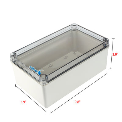 Harfington Uxcell 5.9"x9.8"x3.9"(150mmx250mmx100mm) ABS Junction Box Universal Project Enclosure w PC Transparent Cover