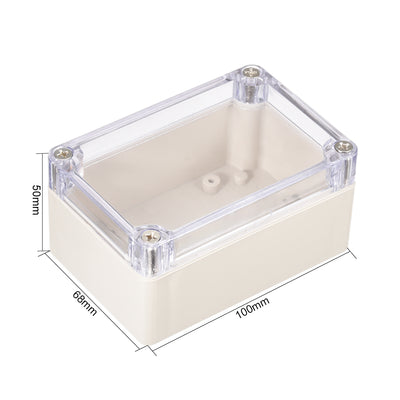 Harfington Uxcell 3.9"x2.7"x2"(100mm x 68mm x 50mm) ABS Junction Box Universal Project Enclosure w PC Transparent Cover