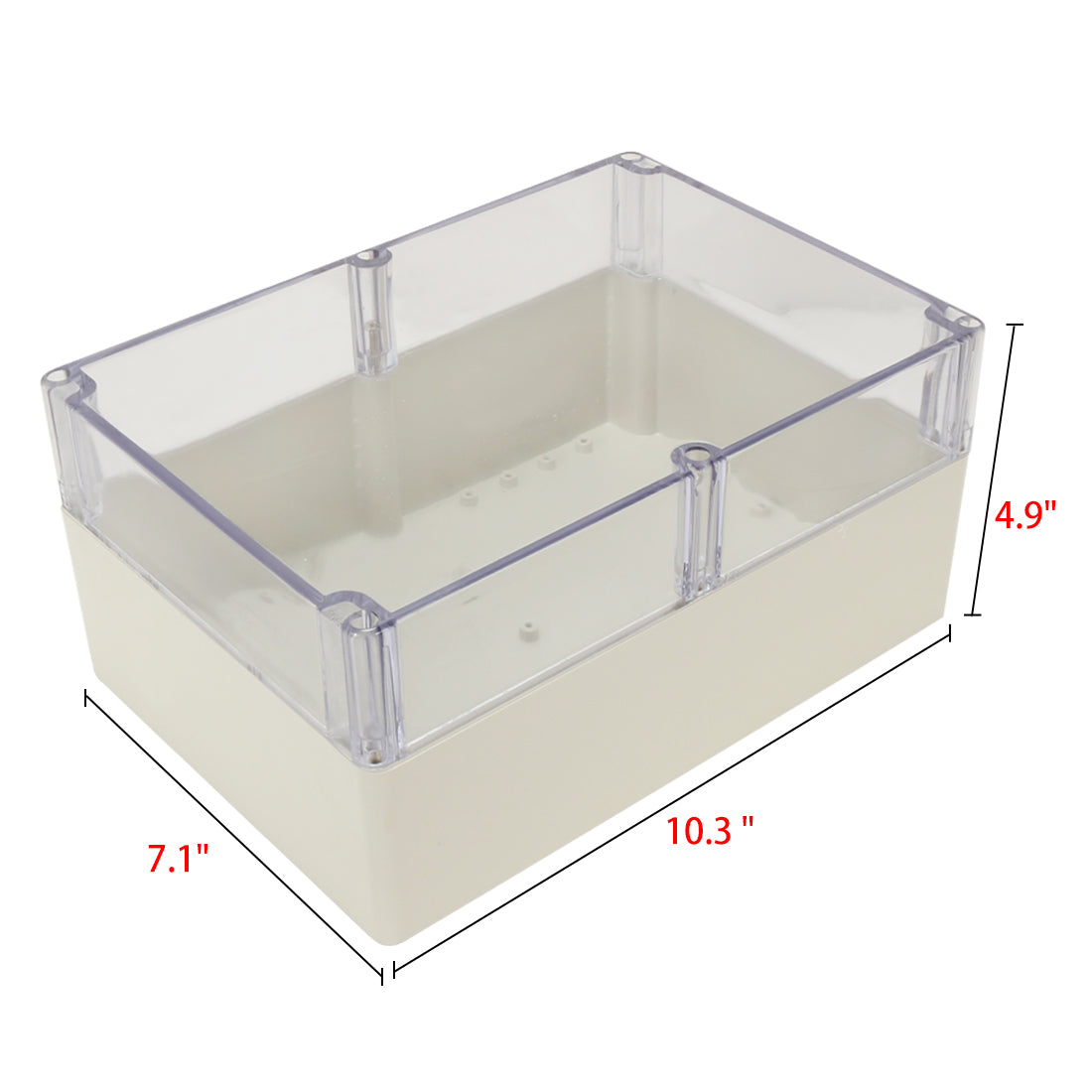 uxcell Uxcell 10.3"x7.1"x4.9" (263mmx182mmx125mm) ABS Junction Box Universal Electric Project Enclosure Clear