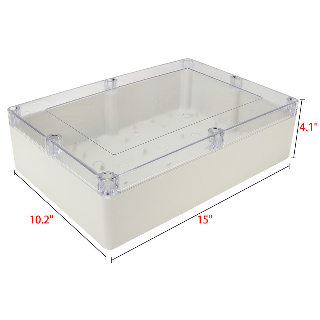 uxcell Uxcell 15"x10.2"x4.1"(380mmx260mmx105mm) ABS Junction Box Universal Project Enclosure w PC Transparent Cover