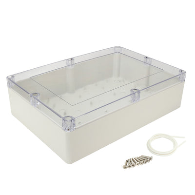 Harfington Uxcell 15"x10.2"x4.1"(380mmx260mmx105mm) ABS Junction Box Universal Project Enclosure w PC Transparent Cover