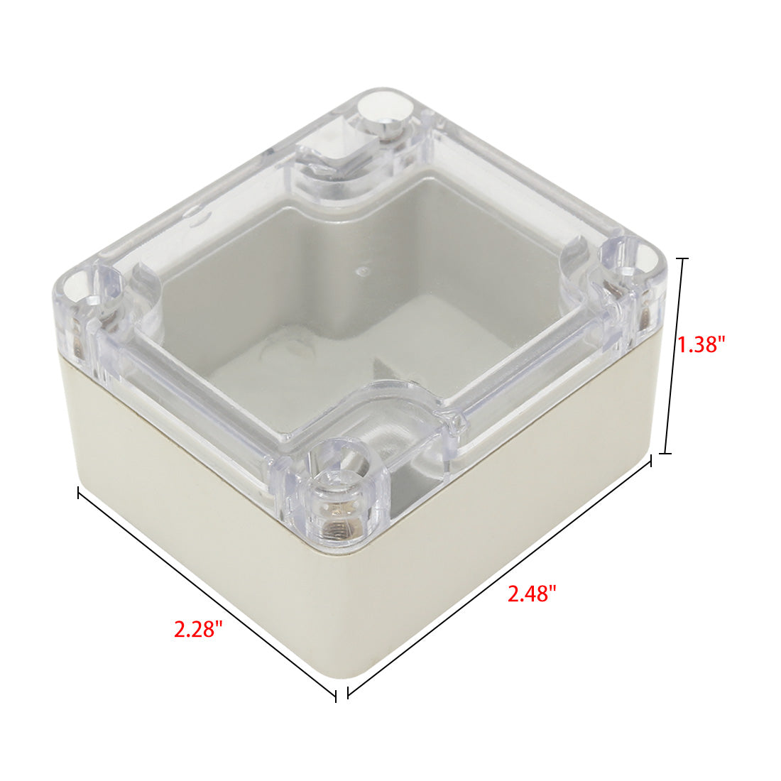 uxcell Uxcell 2.48"x2.28"x1.38"(63mmx58mmx35mm) ABS Junction Box Universal Electric Project Enclosure Clear