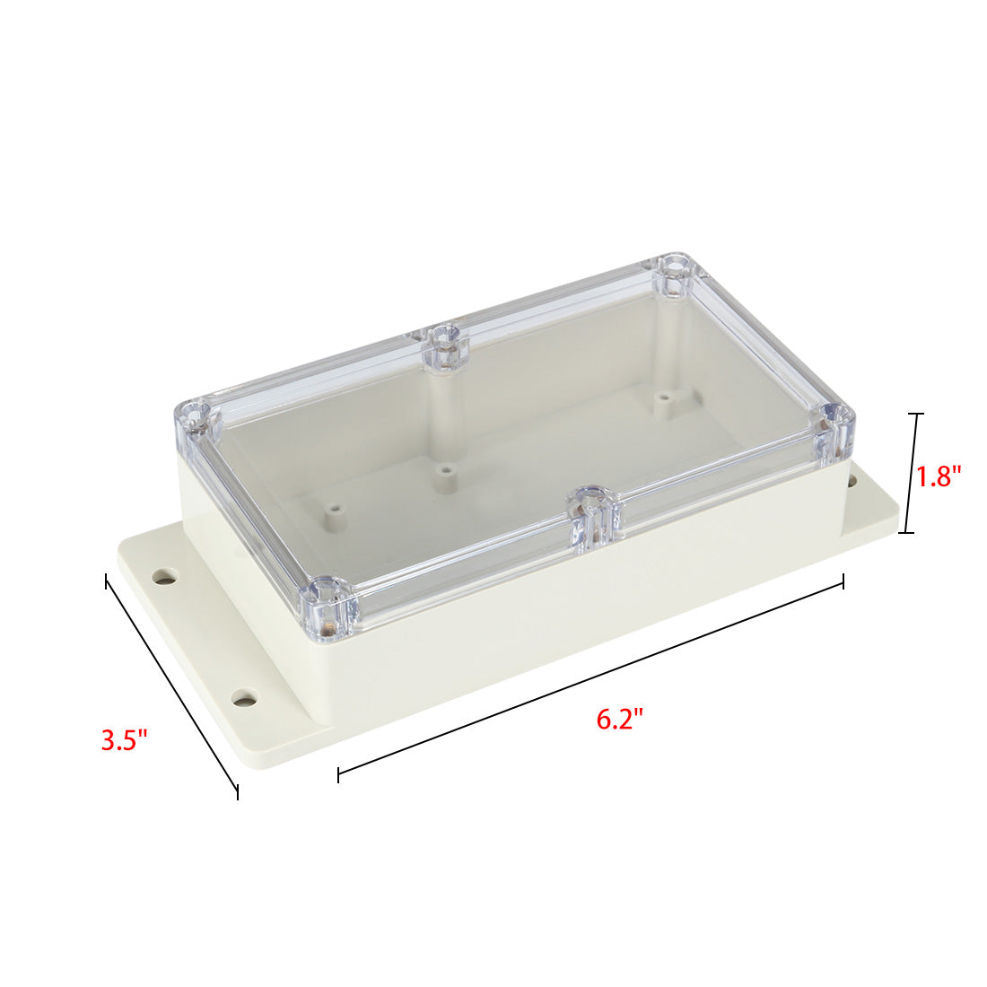 uxcell Uxcell 6.2"x3.5"x1.8"(158mmx90mmx46mm) ABS Junction Box Universal Project Enclosure w PC Transparent Cover