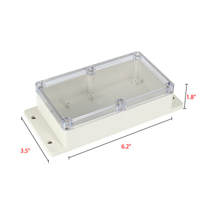 Harfington Uxcell 6.2"x3.5"x1.8"(158mmx90mmx46mm) ABS Junction Box Universal Project Enclosure w PC Transparent Cover