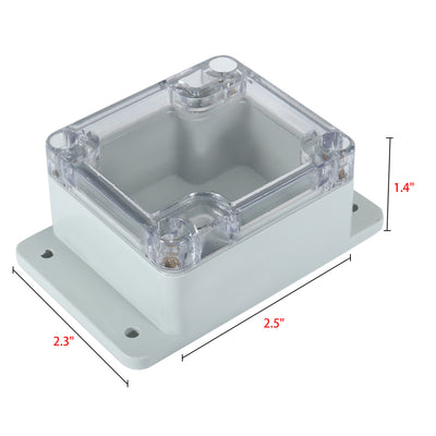 Harfington Uxcell 2.5"x2.3"x1.4"(63mmx58mmx35mm) ABS Junction Box Universal Project Enclosure w PC Transparent Cover