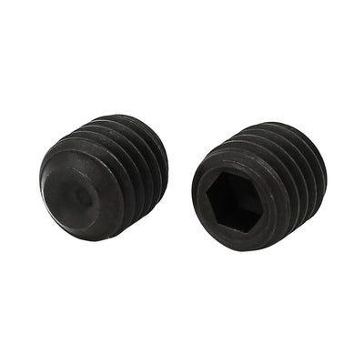 Harfington Uxcell M12 Dia 12mm Length Head Hex Socket Cup Point Grub Screw Black DIN916 30pcs