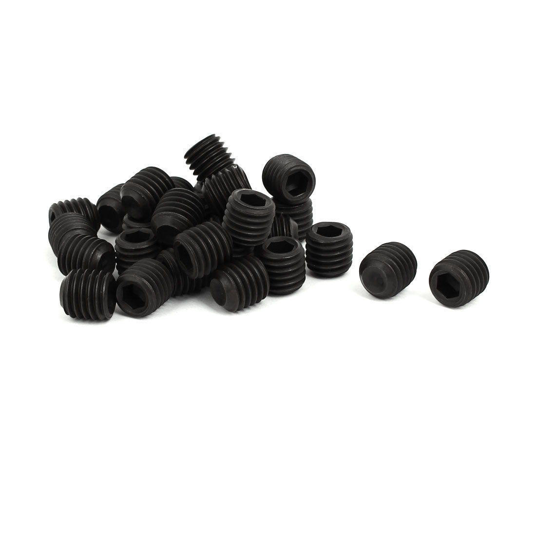 uxcell Uxcell M12 Dia 12mm Length Head Hex Socket Cup Point Grub Screw Black DIN916 30pcs