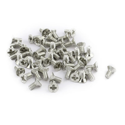 uxcell Uxcell 50pcs M2x3mm Stainless Steel Countersunk Flat Head Phillips Machine Screws Bolts