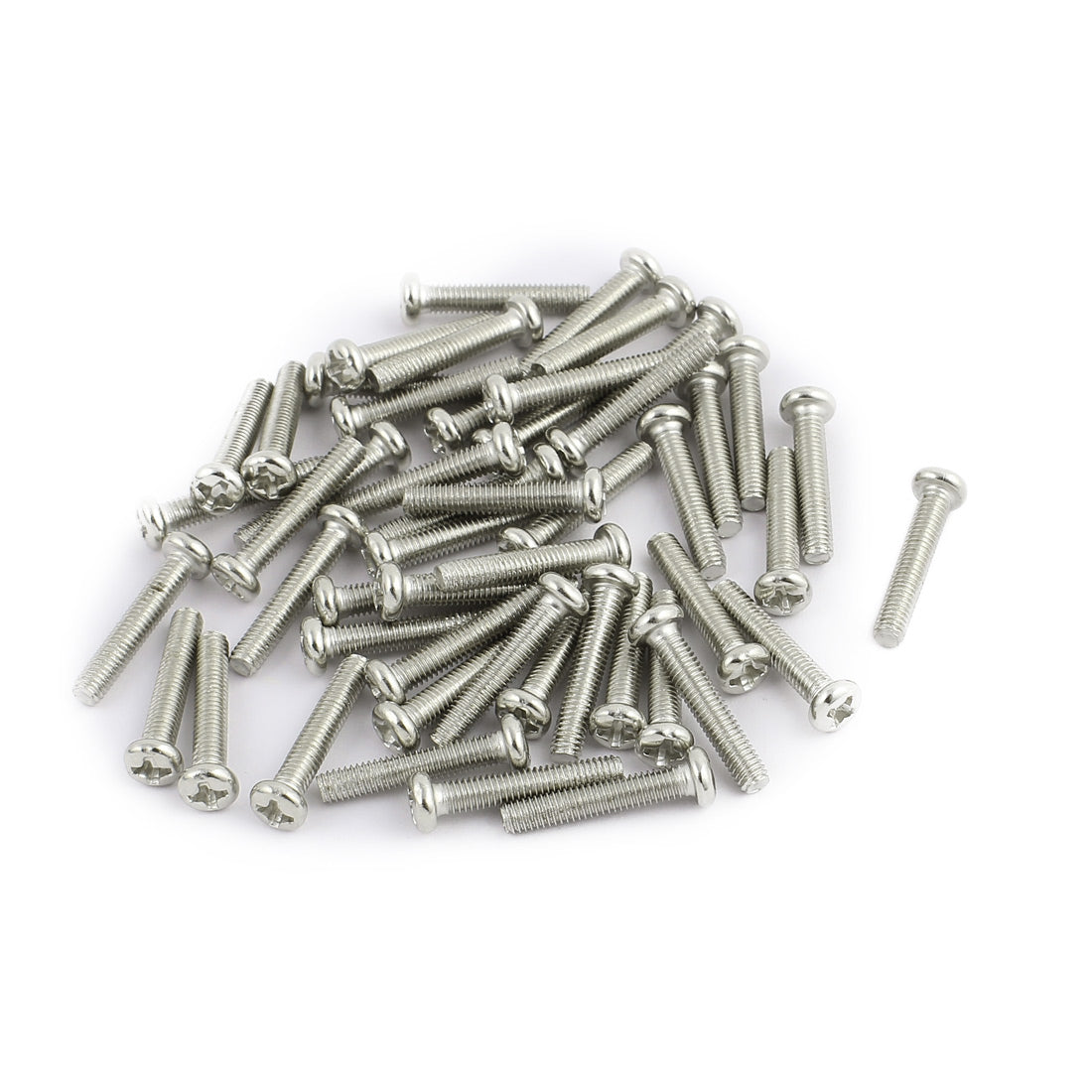 uxcell Uxcell 50Pcs M3 x 16mm Stainless Steel Pan Head Phillips Machine Screw Bolts