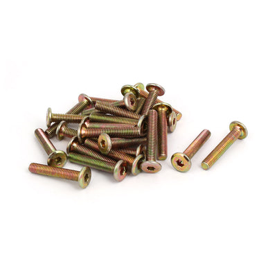 Harfington Uxcell M6x35mm Fully Threaded Hex Socket Pan Head Furniture Screws Bolts 25pcs