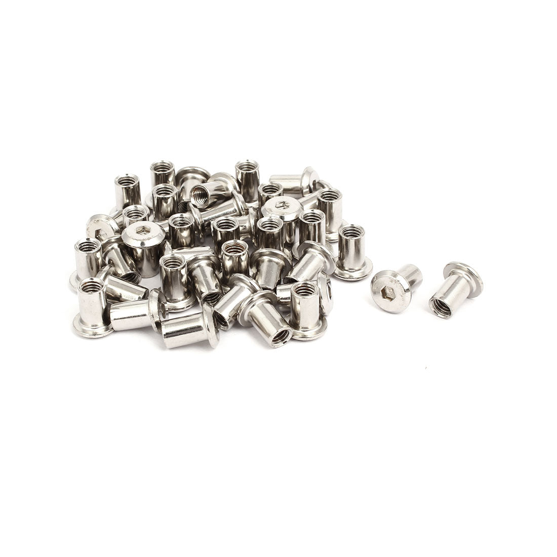 uxcell Uxcell M6x12mm Female Thread Hex Socket Head Barrel Nut Furniture Fittings 40pcs