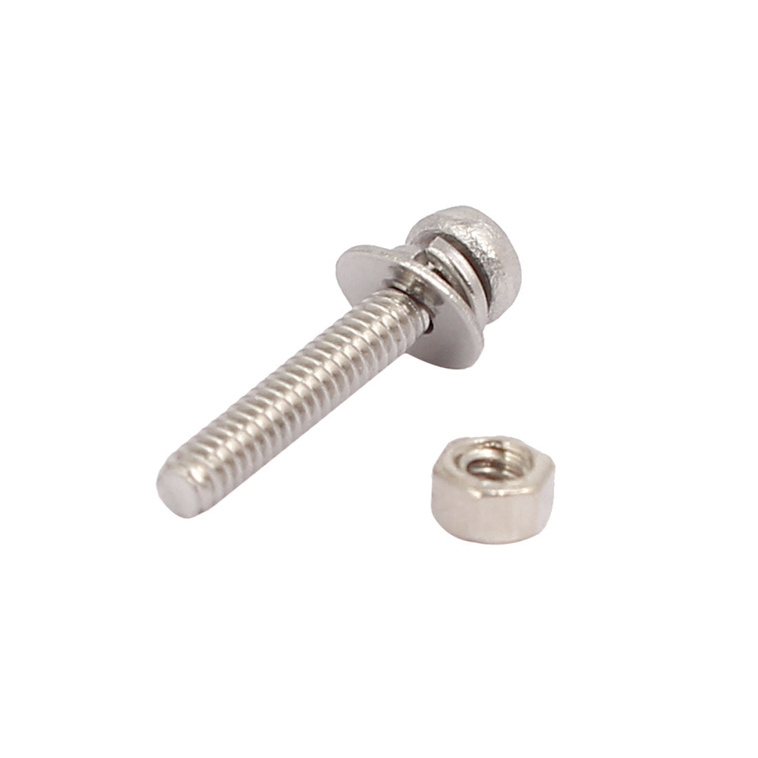 uxcell Uxcell M1.6x10mm 304 Stainless Steel Phillips Pan Head Bolt Screw Nut w Washer 35 Sets