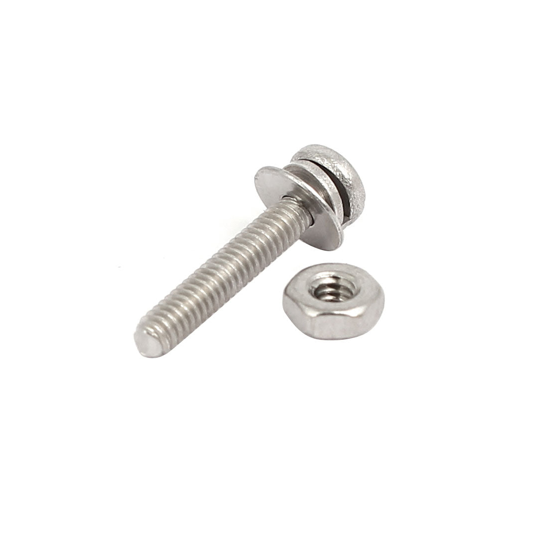 uxcell Uxcell M2x12mm 304 Stainless Steel Phillips Pan Head Bolt Screw Nut w Washer 25 Sets