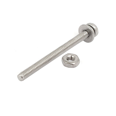 Harfington Uxcell M2x25mm 304 Stainless Steel Phillips Pan Head Bolt Screw Nut w Washer 20 Sets