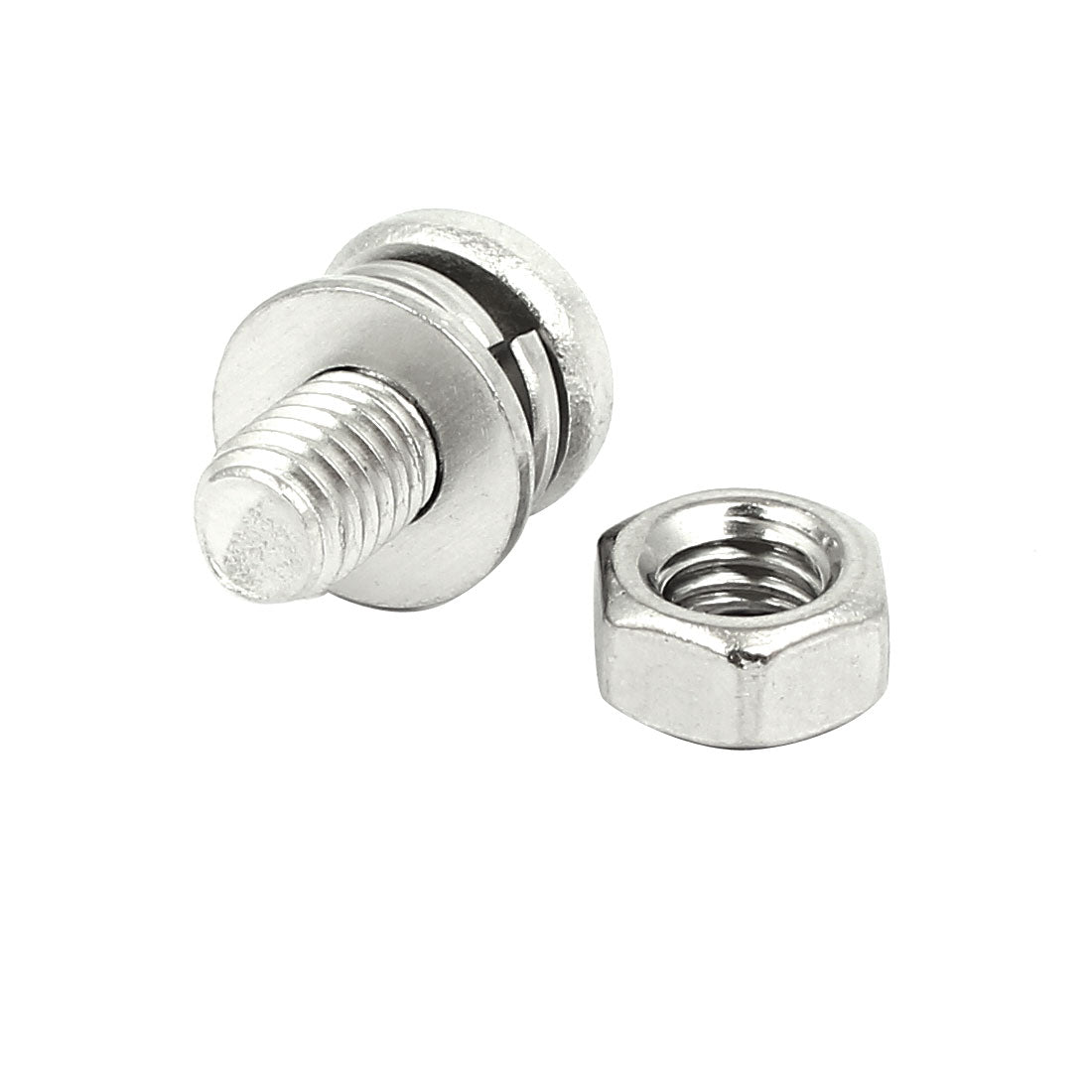 uxcell Uxcell M5x10mm 304 Stainless Steel Phillips Pan Head Bolt Screw Nut w Washer 12 Sets