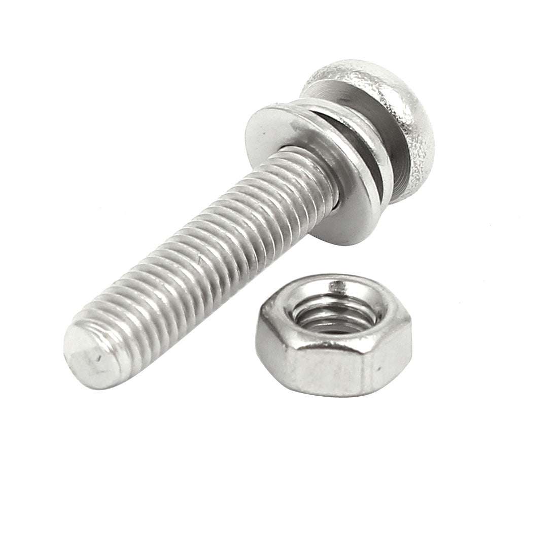 uxcell Uxcell M5x25mm 304 Stainless Steel Phillips Pan Head Bolt Screw Nut w Washer 12 Sets